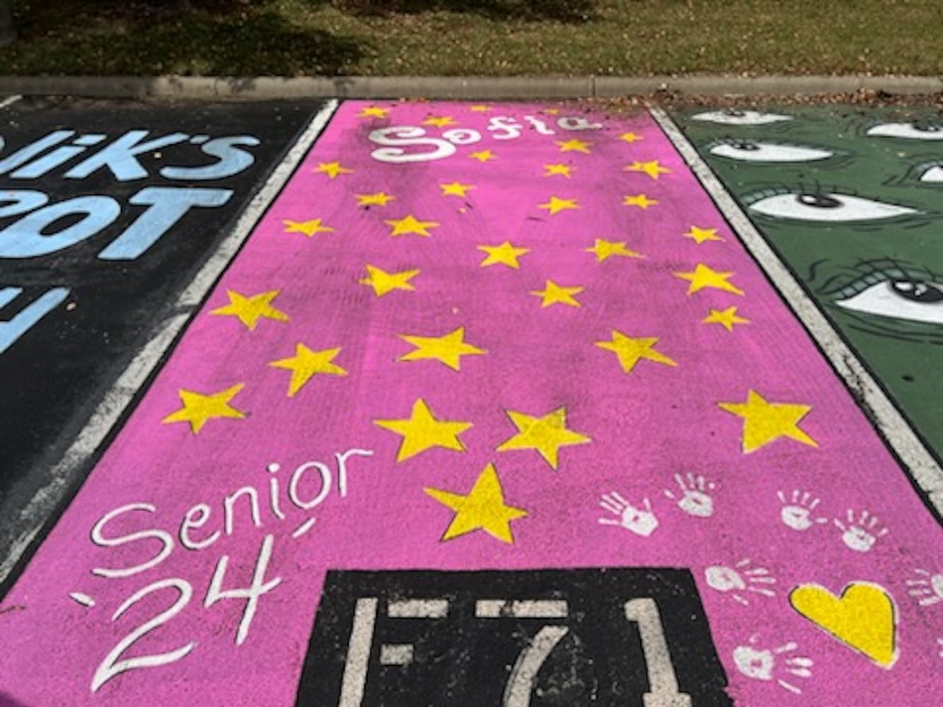 Hamilton High School parking lot spaces