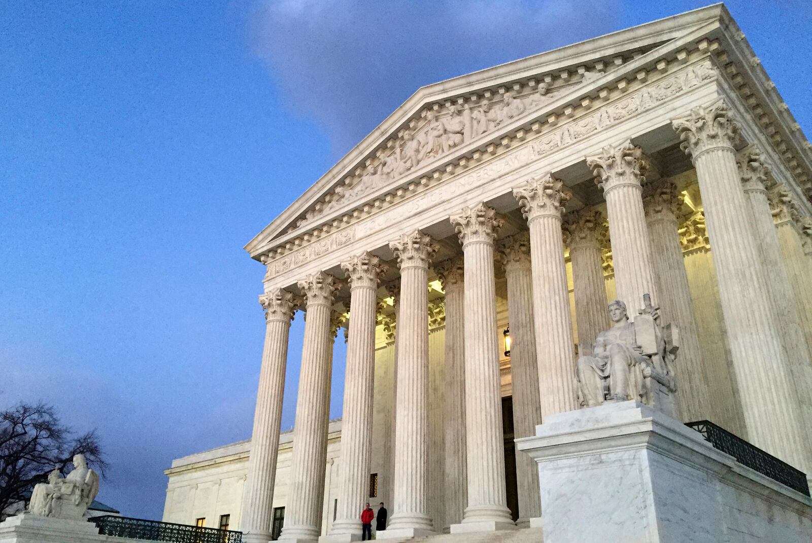 FILE - The Supreme Court at sunset in Washington, Feb. 13, 2016. (AP Photo/Jon Elswick, File)