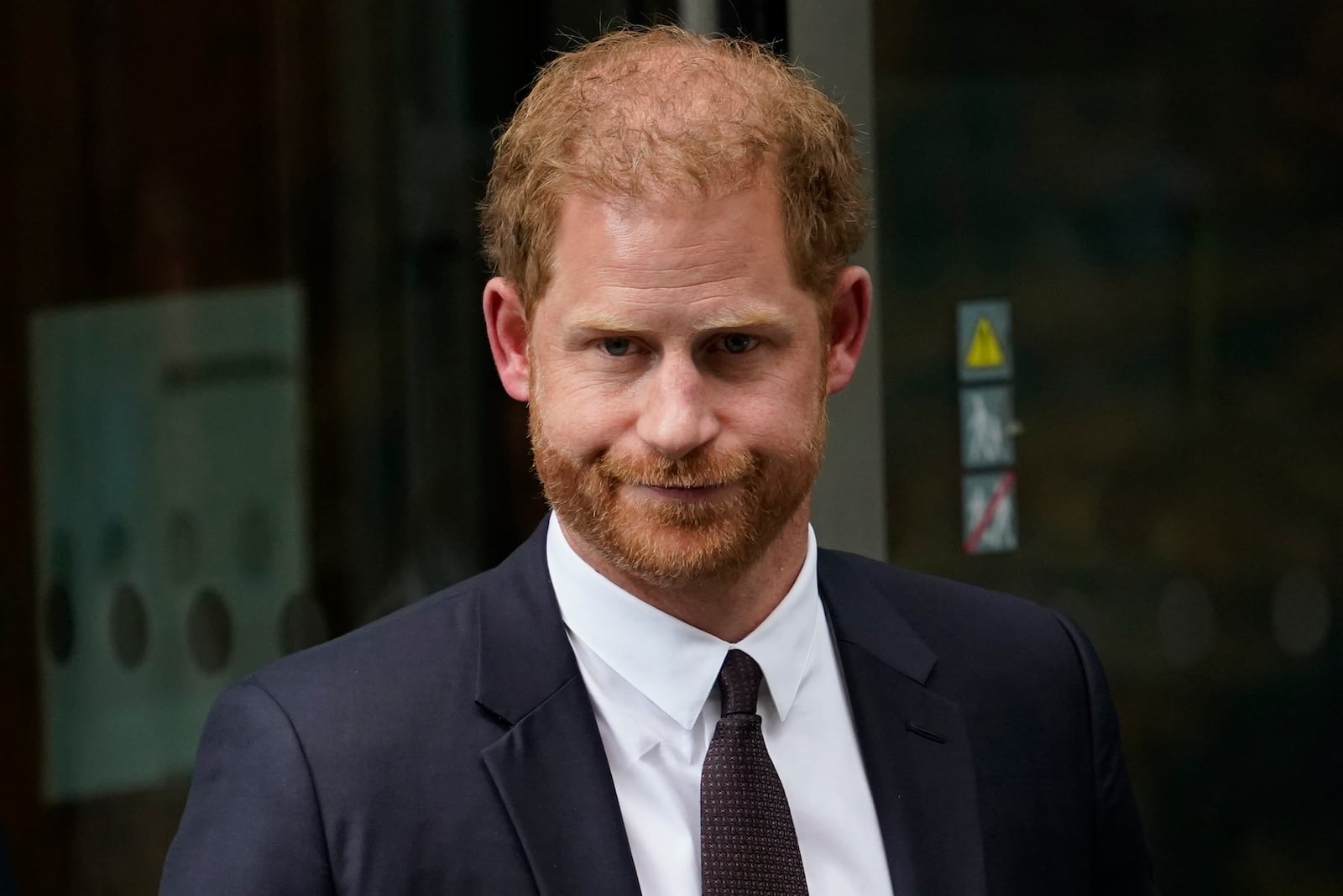 FILE - Prince Harry leaves the High Court after giving evidence in London, Tuesday, June 6, 2023. (AP Photo/Alberto Pezzali, File)