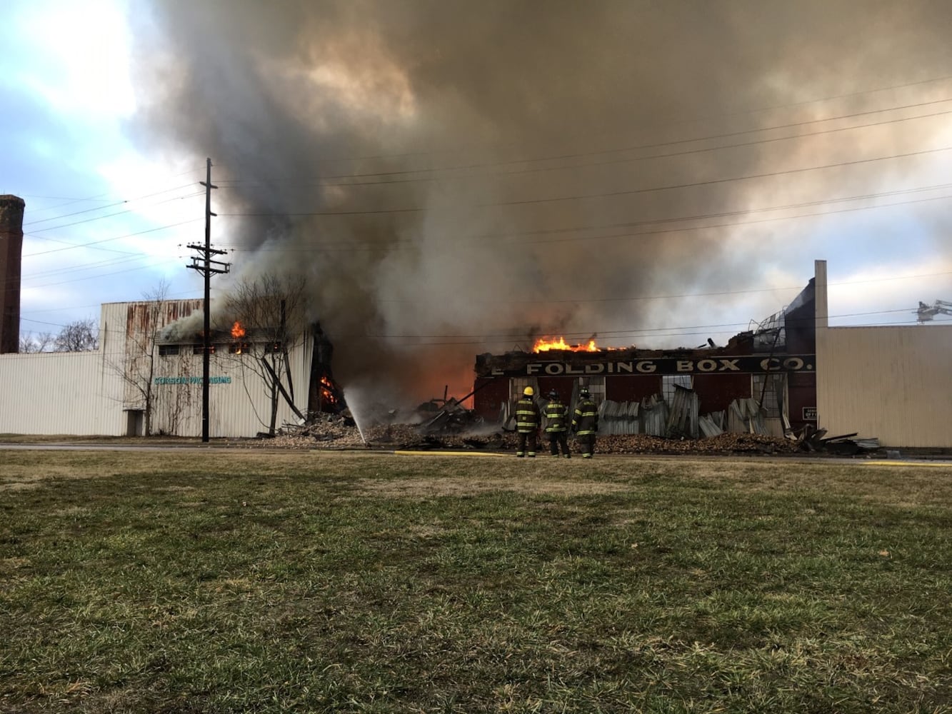 PHOTOS: Large fire at old Middletown Paperboard building on New Year’s Day