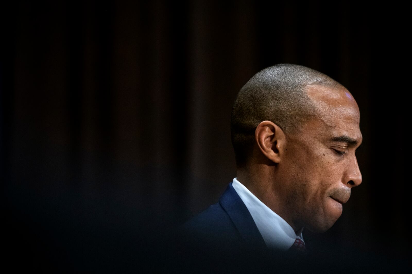 Eric Scott Turner, President-elect Donald Trump's nominee to be Secretary of Housing testifies at a Senate Committee on Banking, Housing, and Urban Affairs hearing for his pending confirmation on Capitol Hill, Thursday, Jan. 16, 2025, in Washington. (AP Photo/Rod Lamkey, Jr.)