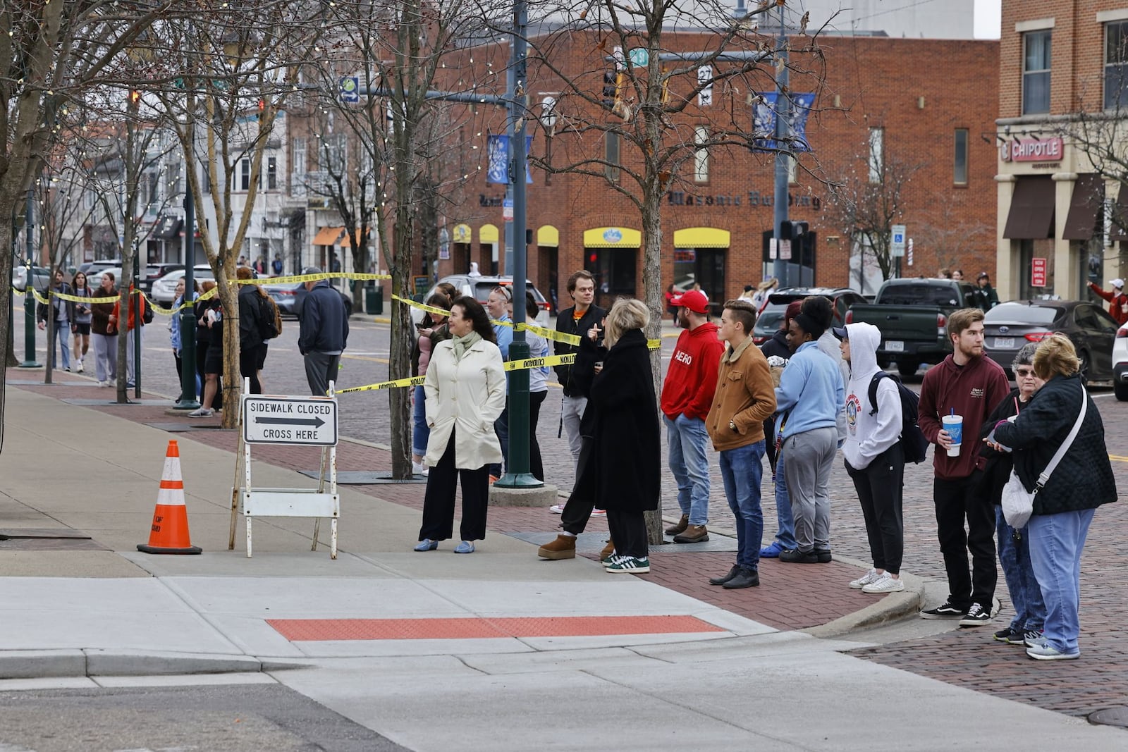 People line up to catch a glimpse of actors during filming of a movie Tuesday, Feb. 27, 2024 in Oxford. NICK GRAHAM/STAFF