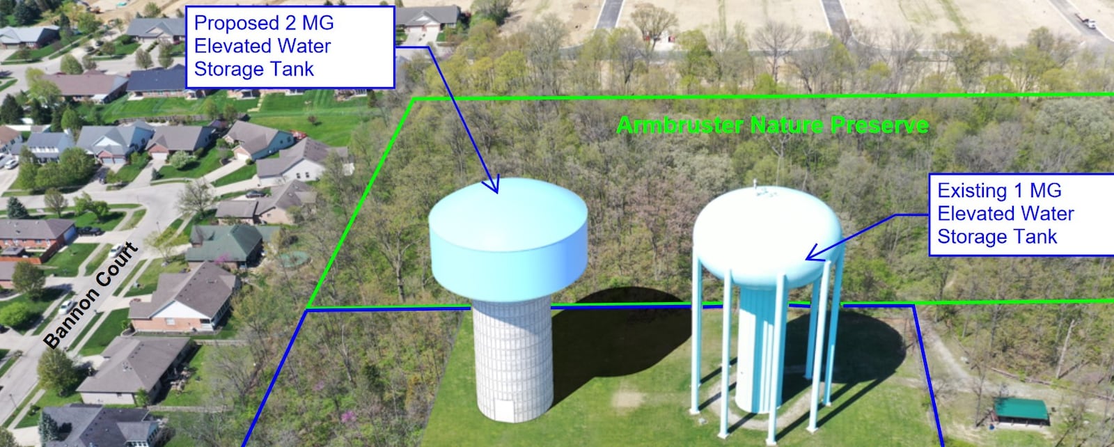 A second water tower will be built at the Manchester site beside the original built in 1980. CITY OF MIDDLETOWN