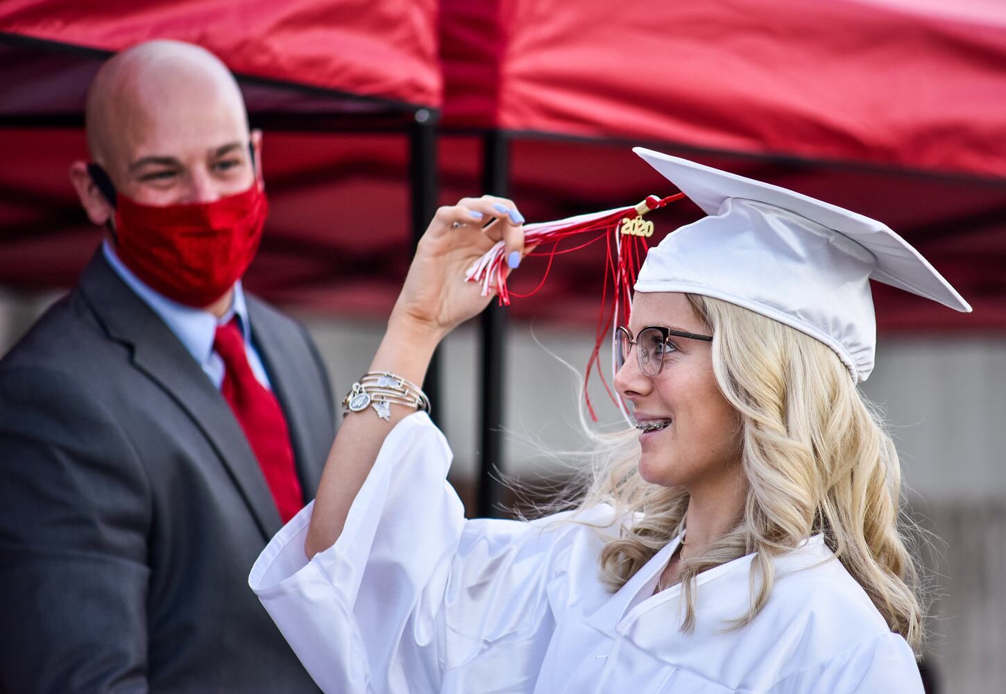 Madison High School drive-thru graduation ceremony at Land of Illusion