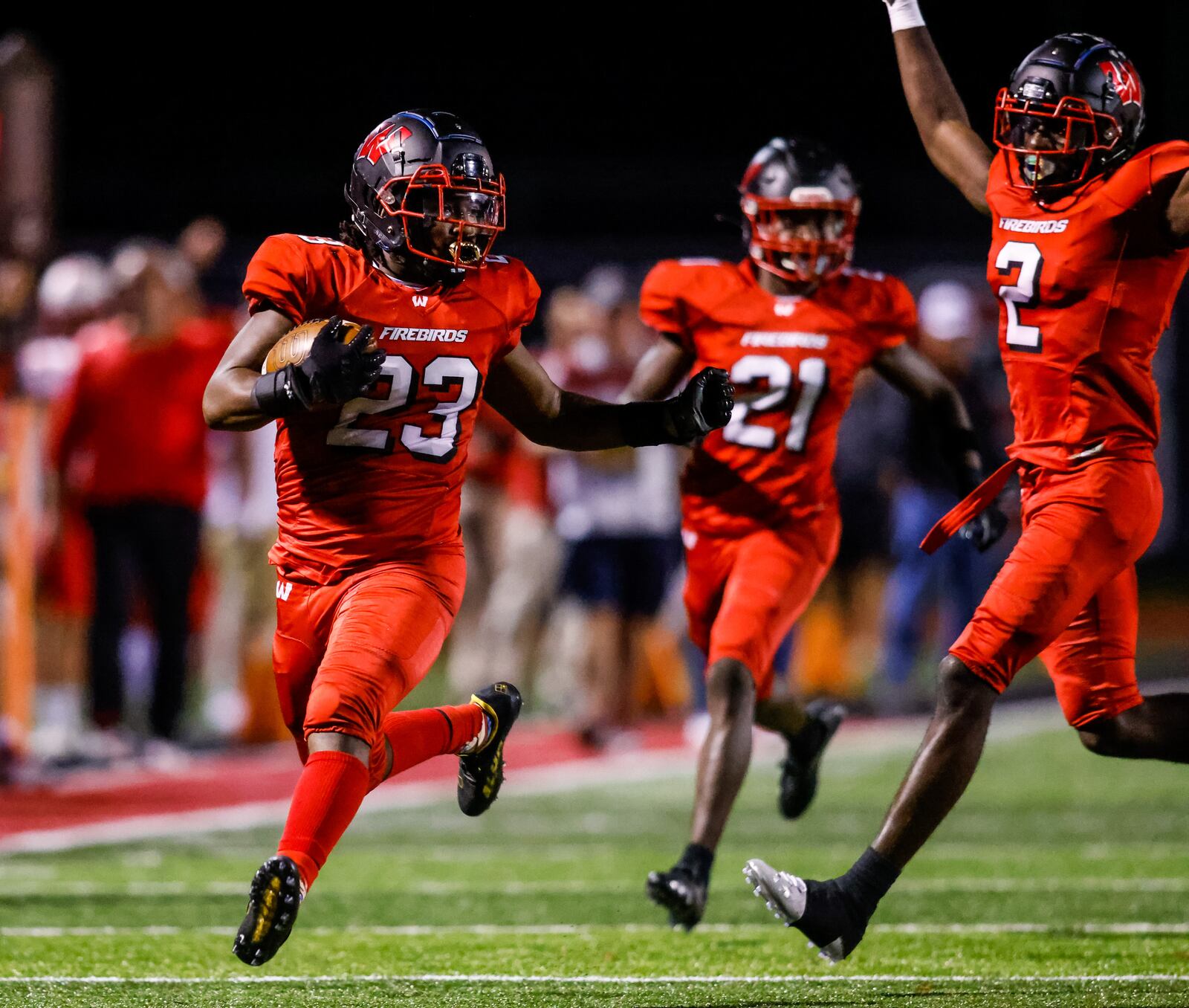 Lakota West's Aden Miller carries the ball during their football game against Fairfield Friday, Oct. 1, 2021 at Lakota West High School in West Chester Township. Lakota West won 42-10. NICK GRAHAM / STAFF