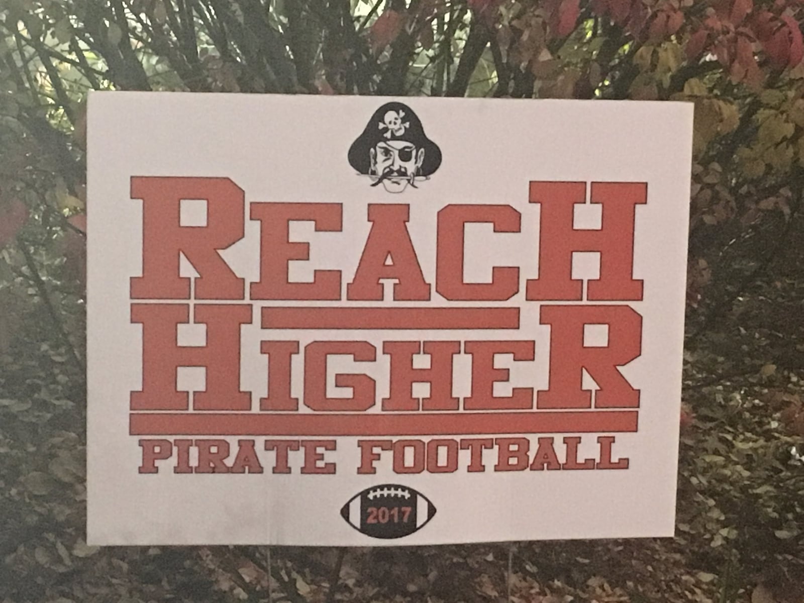 Wheelersburg High School’s football theme this season is “Reach Higher,” which is on signs around the school. RICK CASSANO/STAFF