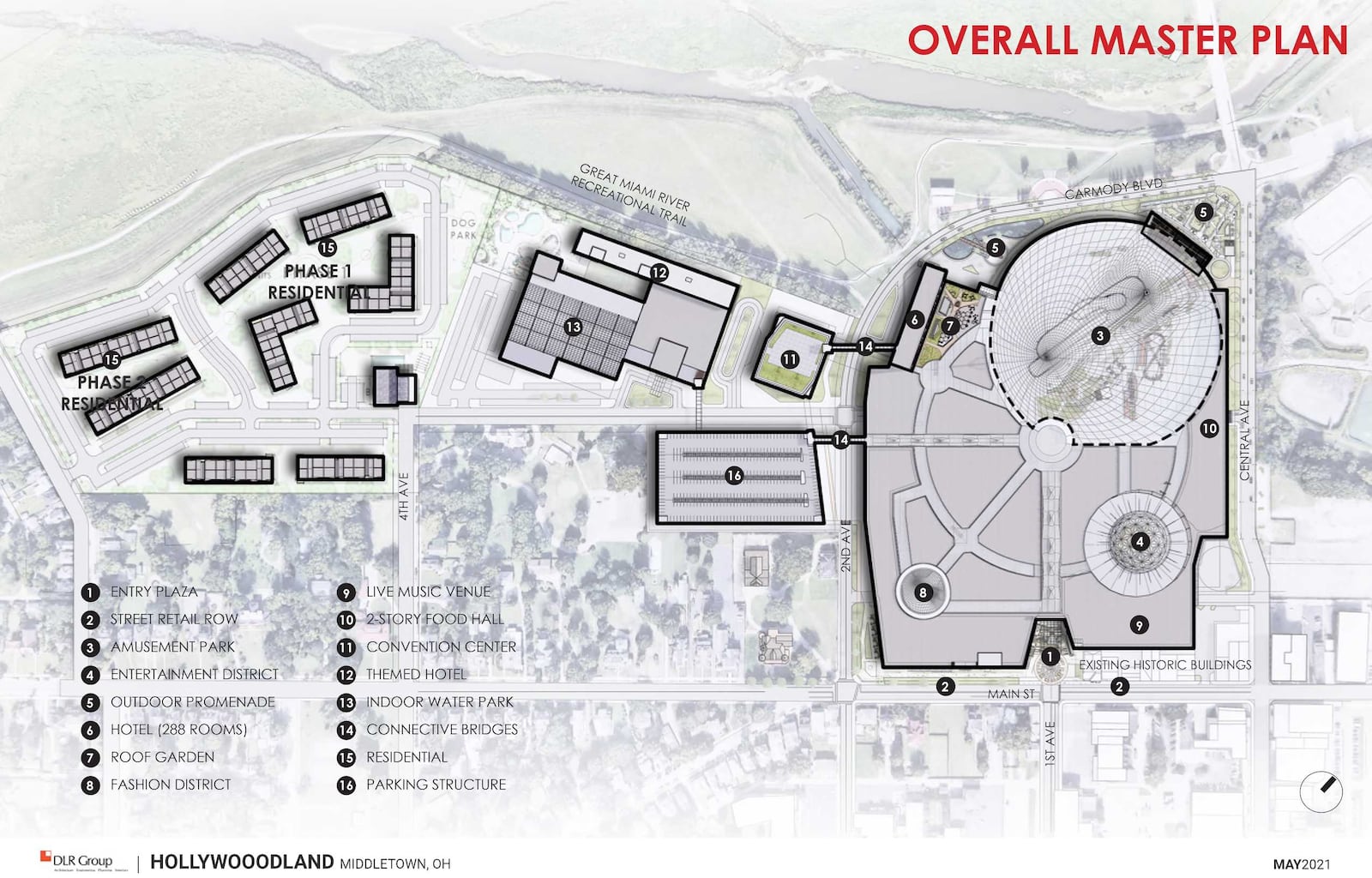 Artist renderings of the proposed "Hollywoodland" development in downtown Middletown, which city officials say would bring $1.3 billion in investment and thousands of jobs to the city. CONTRIBUTED