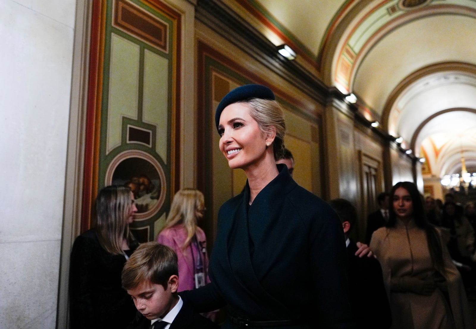 Ivanka Trump arrives before the 60th Presidential Inauguration in the Rotunda of the U.S. Capitol in Washington, Monday, Jan. 20, 2025. (Melina Mara/The Washington Post via AP, Pool)