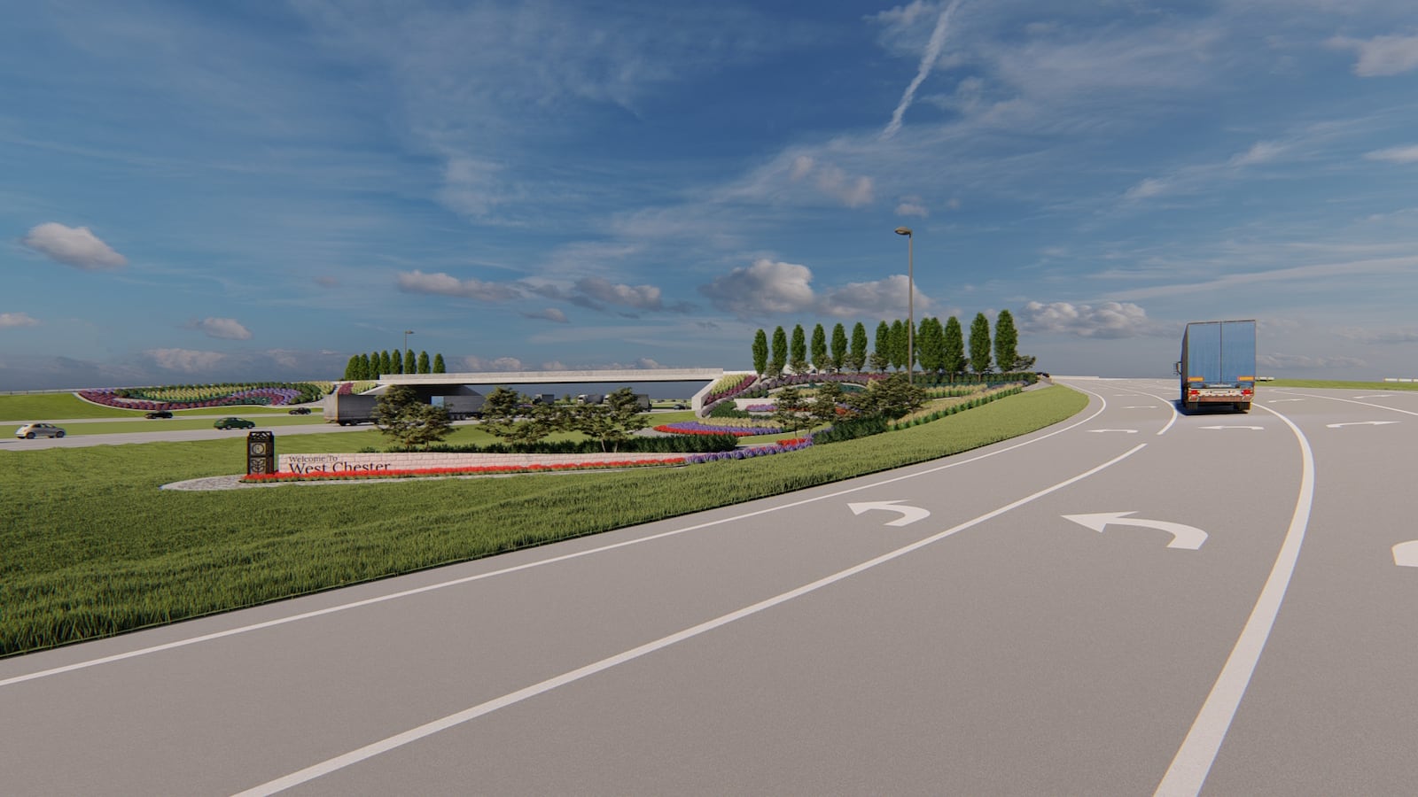 West Chester Twp. trustees have approved spending $2.7 million on landscaping for the Union Centre Boulevard interchange on Interstate 75.