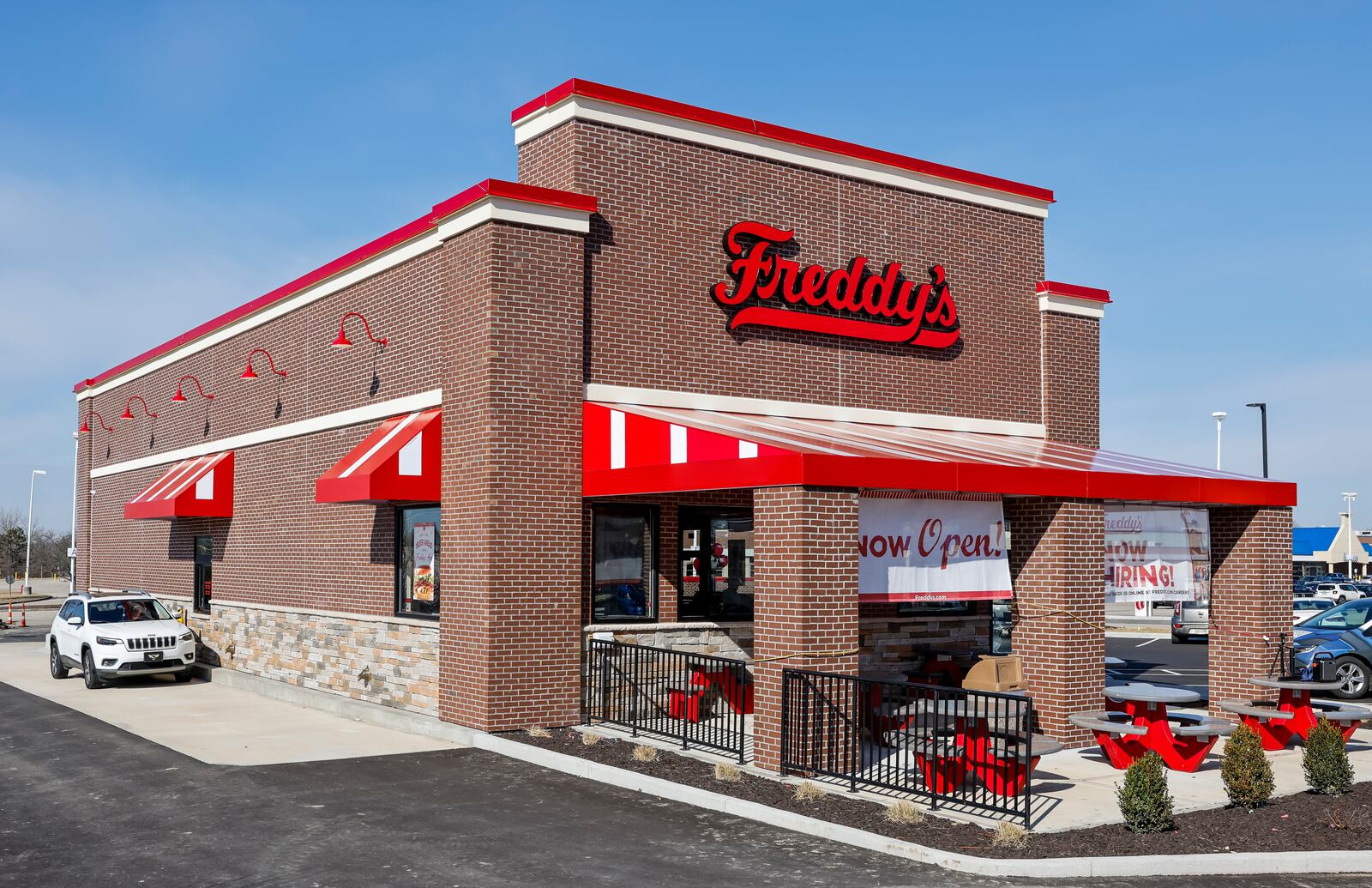 Freddy's Frozen Custard and Steakburger opened Tuesday, Feb. 13, 2024 in front of Meijer on South Gilmore Road in Fairfield. NICK GRAHAM/STAFF