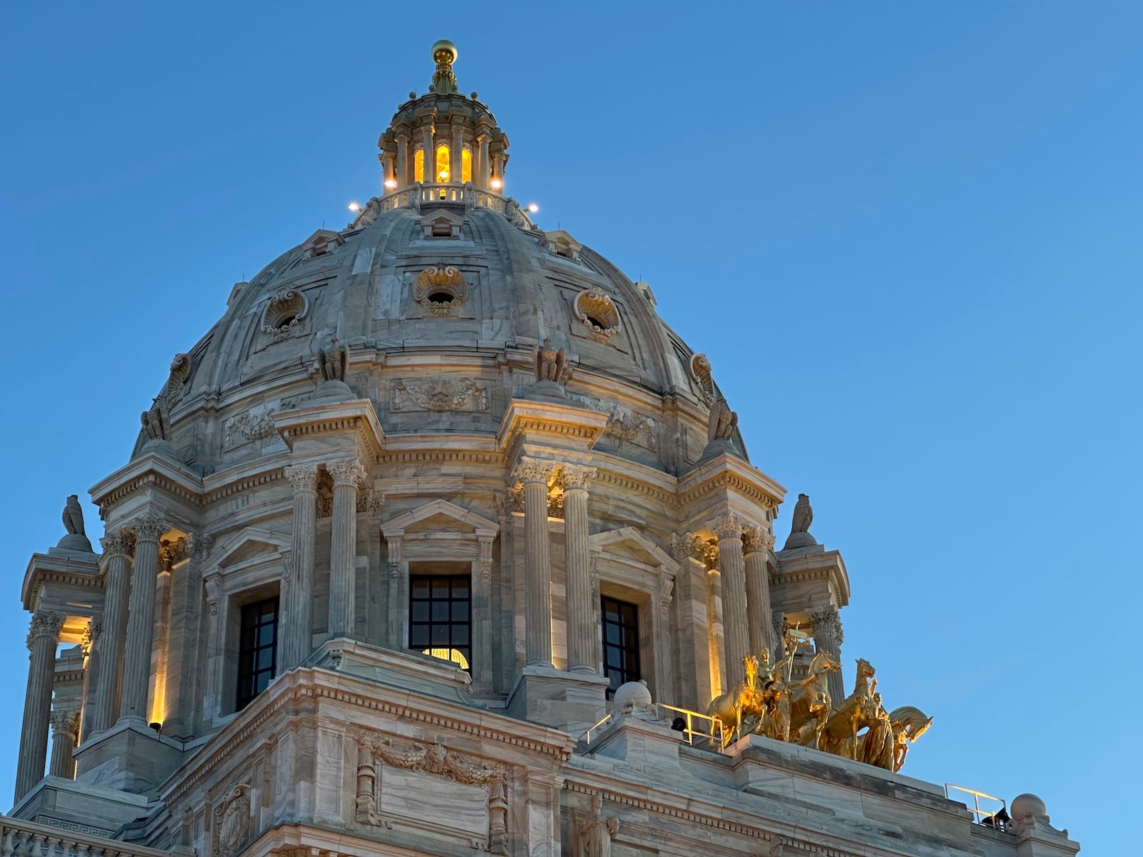 The Minnesota Capitol in St. Paul is shown in the pre-dawn light on Tuesday, March 11, 2025. (AP Photo/Steve Karnowski)