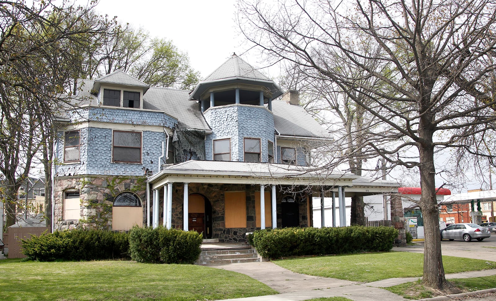 This home at 815 W. Grand in Dayton, was leased by James M. Cox from 1905 to 1911 with the stipulation he would paint and decorate it and install a first-class hot water system and build a stable for the home. The current owner is searching for someone to donate it to. LISA POWELL / STAFF