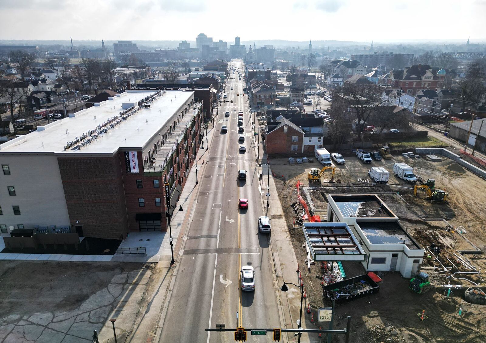 A view looking east of Main Street in Hamilton Friday, Feb. 2, 2024. NICK GRAHAM/STAFF