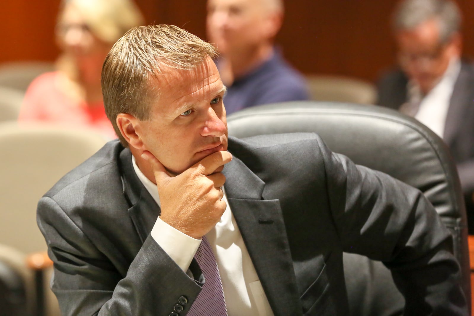 Warren County Prosecutor David Fornshell prepares for a pretrial  hearing for Brooke Skylar Richardson, the Carlisle teen charged with aggravated murder for the death of her infant found buried in the back yard, Tuesday, Aug. 15, 2017. GREG LYNCH / STAFF