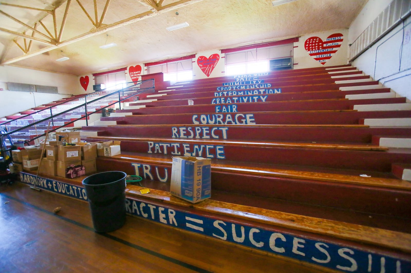 Crews from Planes Moving and Storage remove items from Fairfield Central Elementary on Tuesday, May 23. The building — Butler County’s second-oldest school — will be demolished in June. 