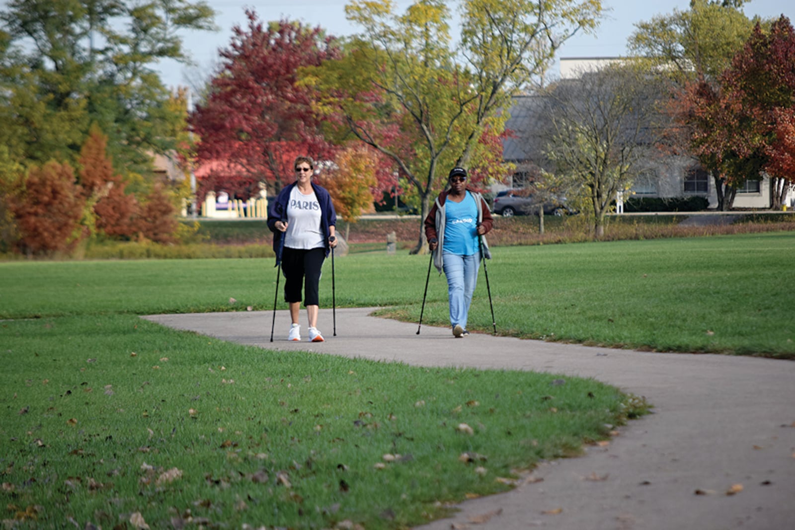 Trail trekking participants at Centerville-Washington Park District's Oak Creek South Park - Contributed