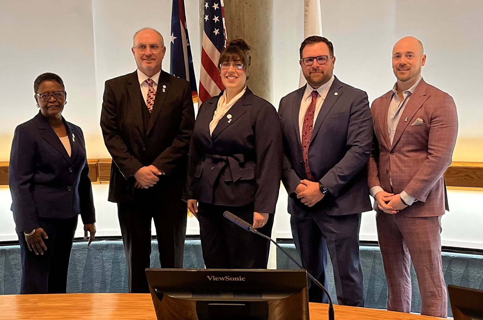 Four of these five City Council members are new. First-time members, from left, Jennifer Carter, Paul Horn, Elizabeth Slamka and Steve West II are joining Zack Ferrell, who has served two years. RICK McCRABB/STAFF