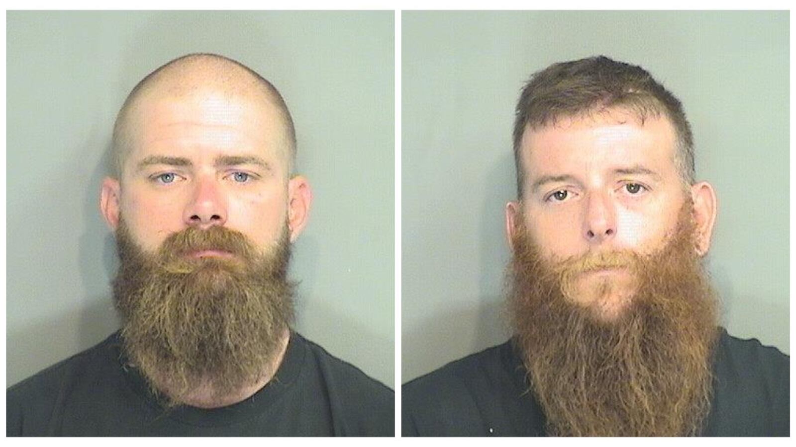 Kyle Ramey (left) and Anastasio Camacho are charged with obstruction of business and failure to comply