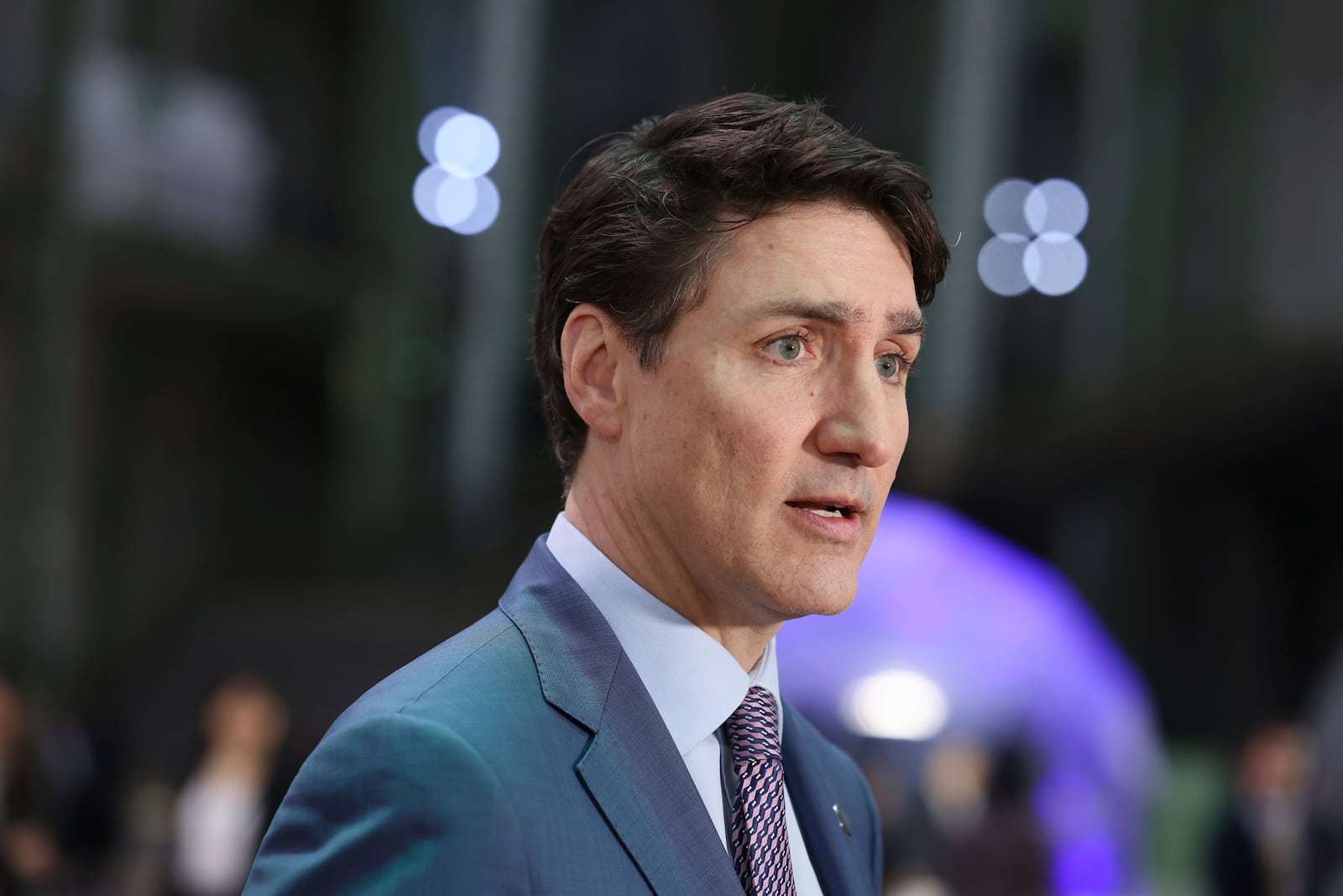 Canada's Prime Minister Justin Trudeau arrives at the Grand Palais for the Artificial Intelligence Action Summit in Paris, Tuesday, Feb. 11, 2025. (AP Photo/Thomas Padilla)