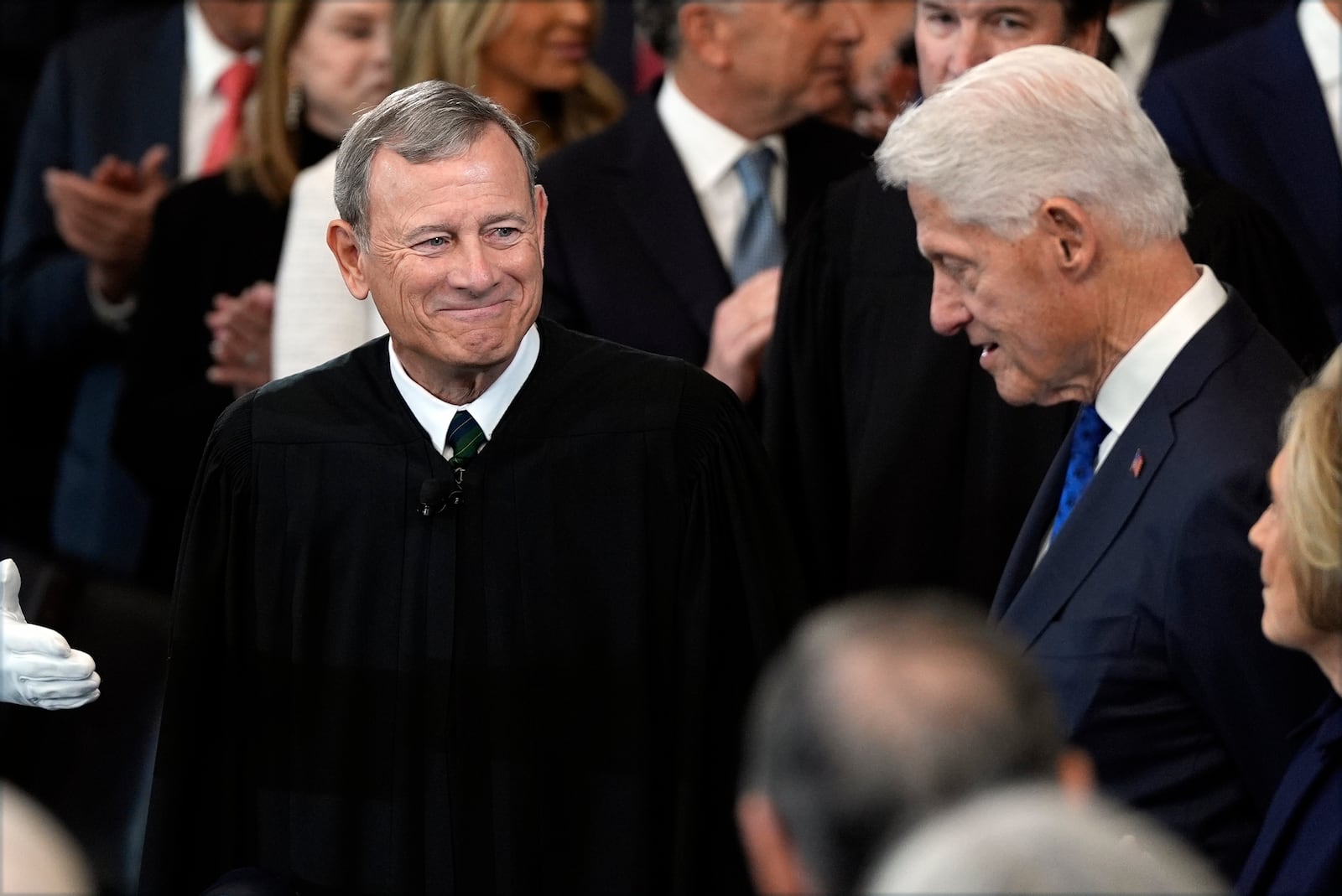 Chief Justice of the United States John Roberts arrives before the 60th Presidential Inauguration in the Rotunda of the U.S. Capitol in Washington, Monday, Jan. 20, 2025. (AP Photo/Julia Demaree Nikhinson, Pool)