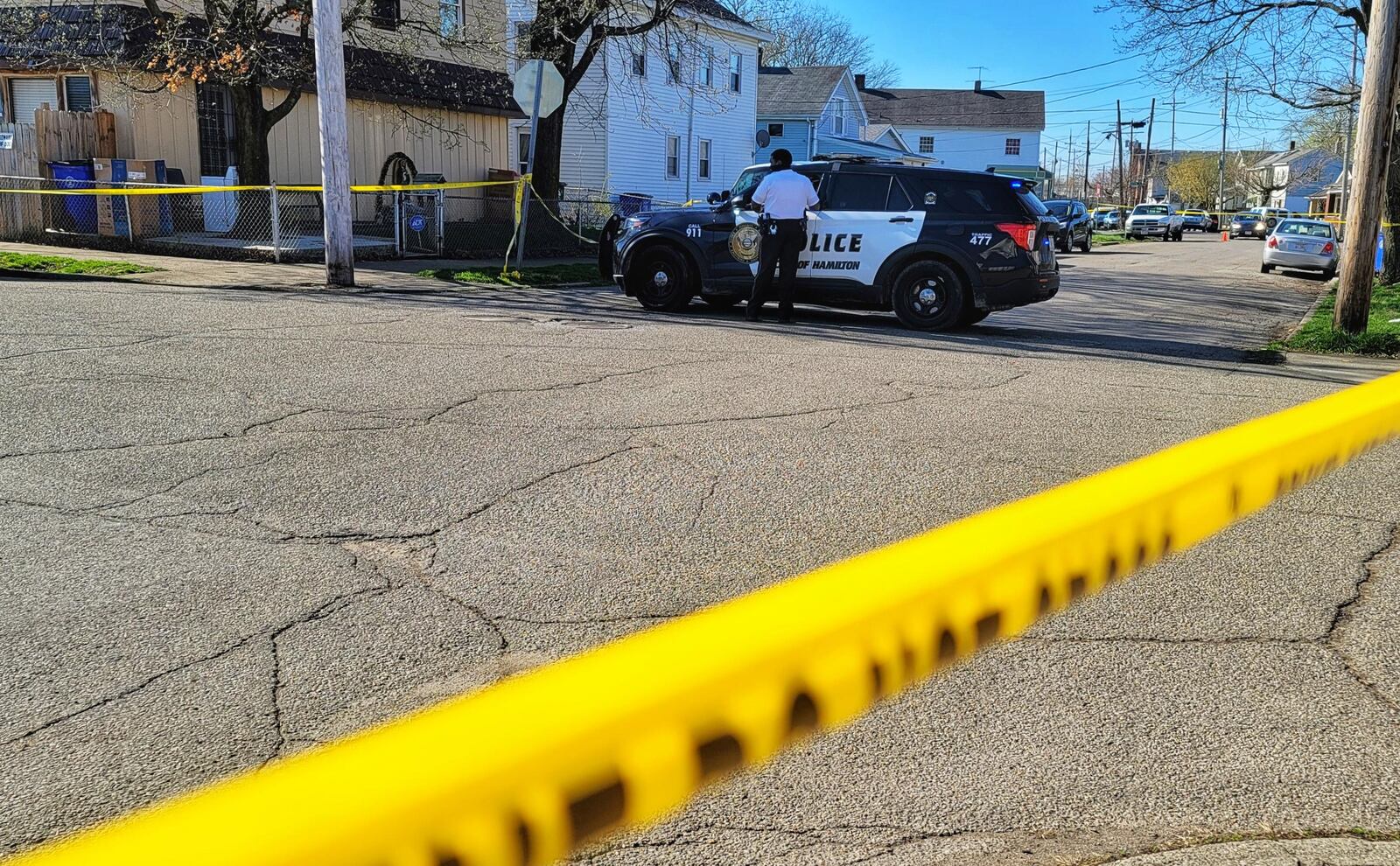 A man was found dead in the 400 block of S. 7th Street on Monday, March 29, 2021, after police received a report of a shooting. NICK GRAHAM / STAFF