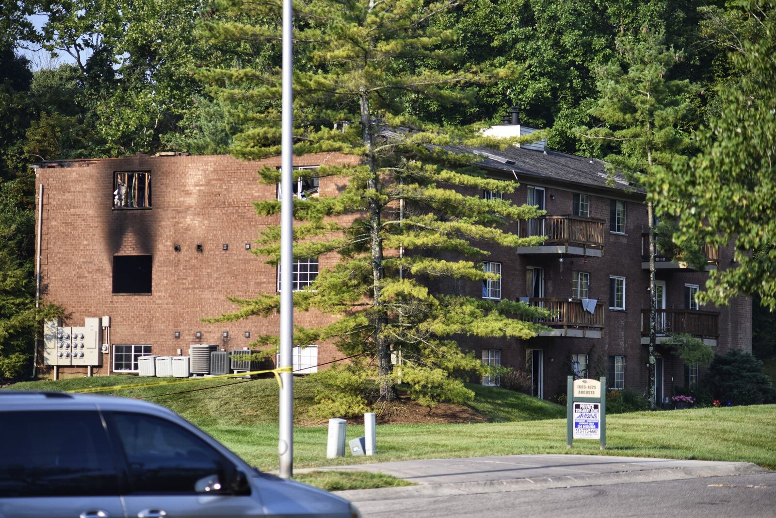 Ten of the 12 apartment units were occupied in the early morning hours of Aug. 25, 2020, when emergency crews were dispatched to 1605 W. Augusta Boulevard in Fairfield. No one was injured in the fire. NICK GRAHAM/STAFF