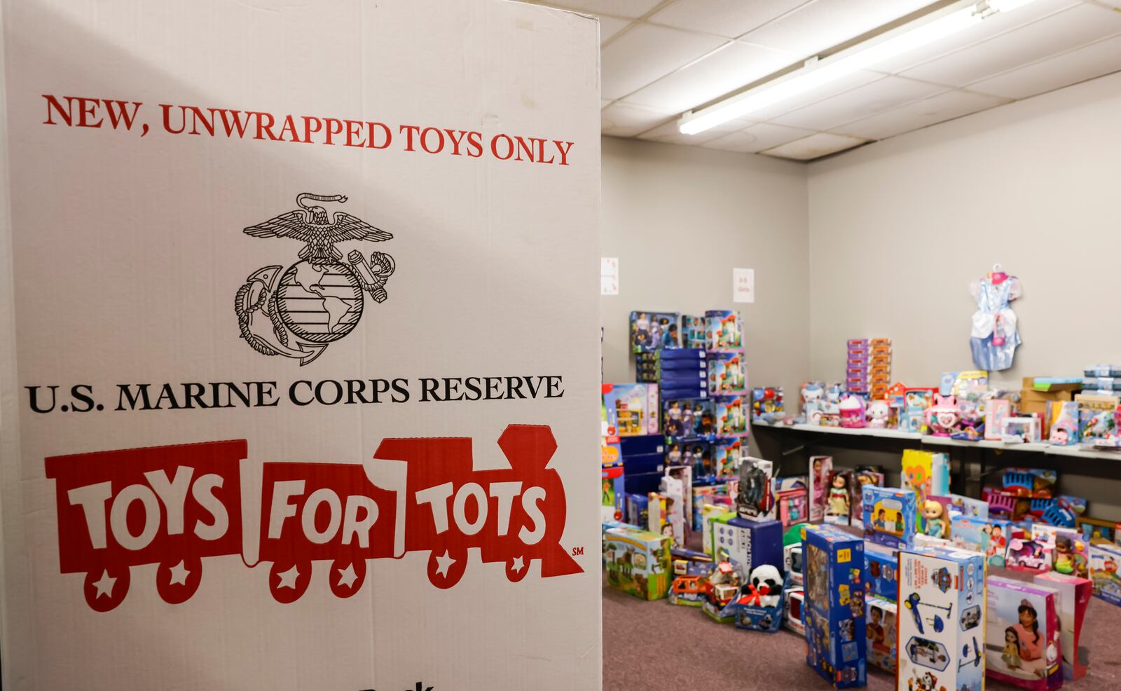 Toys are organized by age group at Toys for Tots Thursday, Dec. 19, 2024 in Middletown. NICK GRAHAM/STAFF