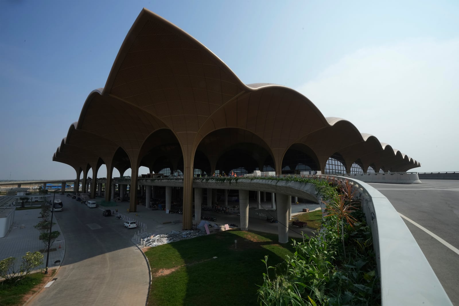 An overview from beside of an under construction of a new airport of Techo International Airport at the outskirts of Phnom Penh Cambodia, Friday, March 21, 2025. (AP Photo/Heng Sinith)