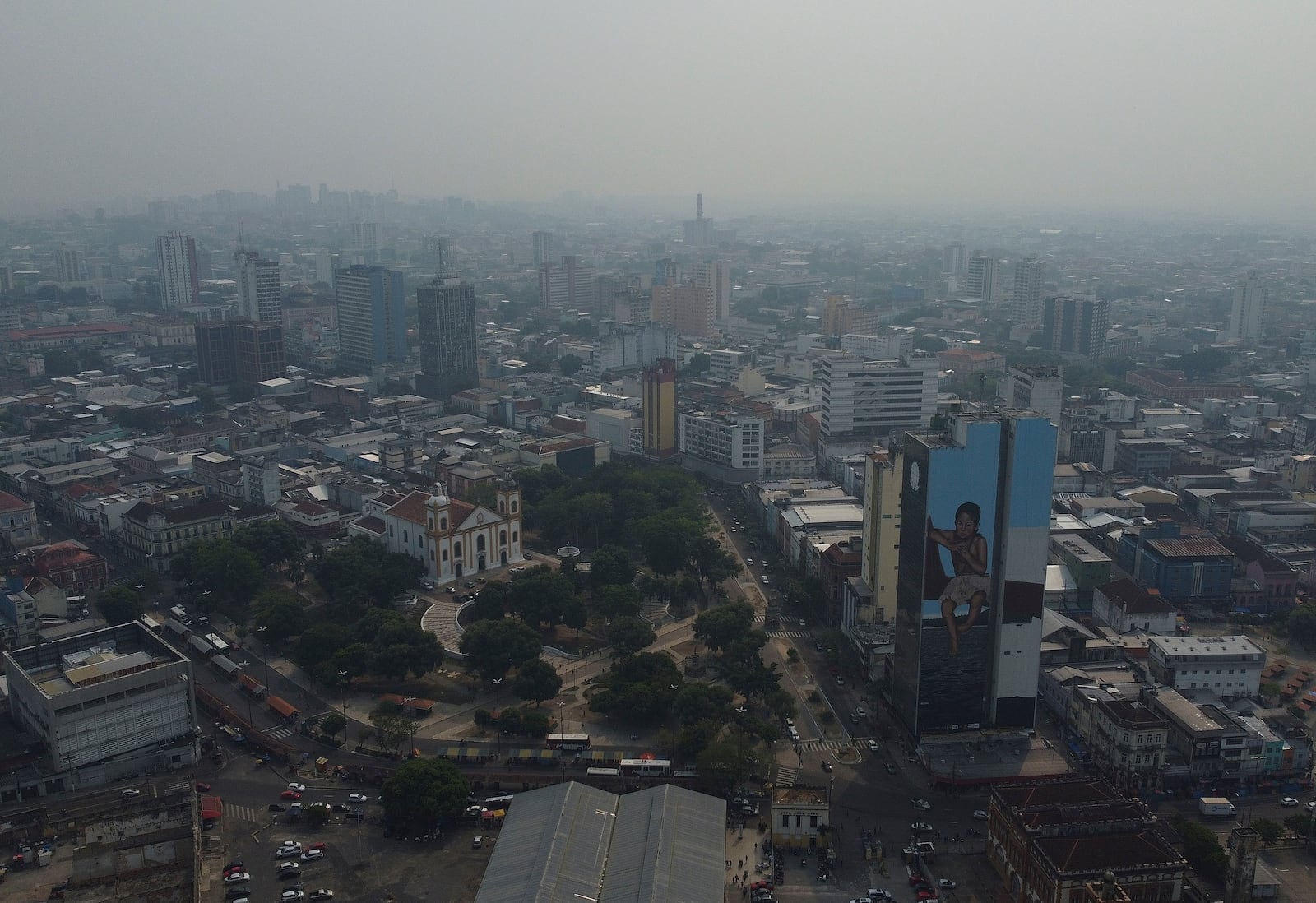 FILE - Smoke from wildfires fills the air in Manaus, Amazonas state, Brazil, Aug. 27, 2024. (AP Photo/Edmar Barros, File)