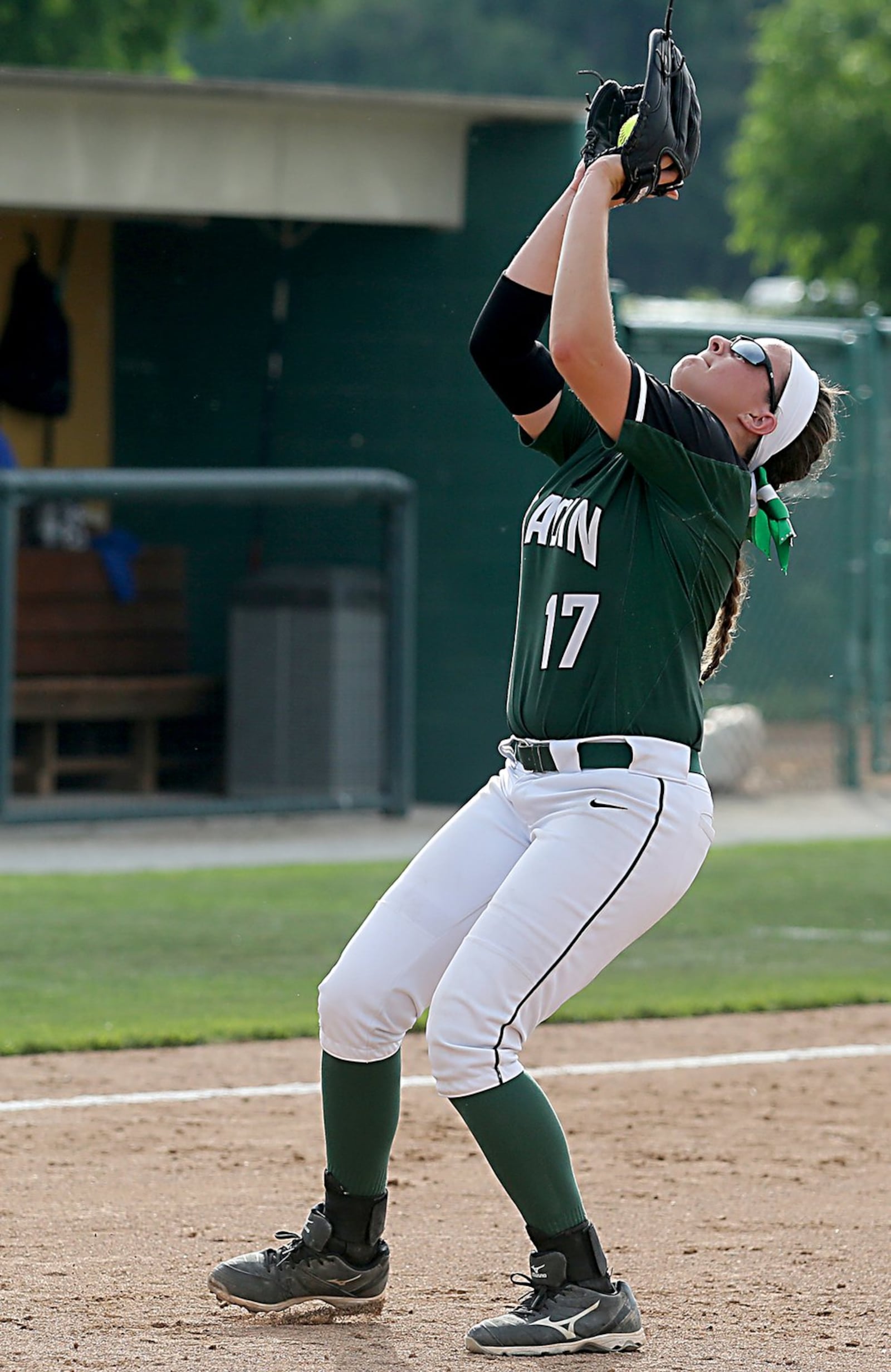 Badin pitcher Danielle Ray catches a Springfield Northwestern popup during their Division III regional semifinal at Wright State University on May 26, 2016. CONTRIBUTED PHOTO BY E.L. HUBBARD