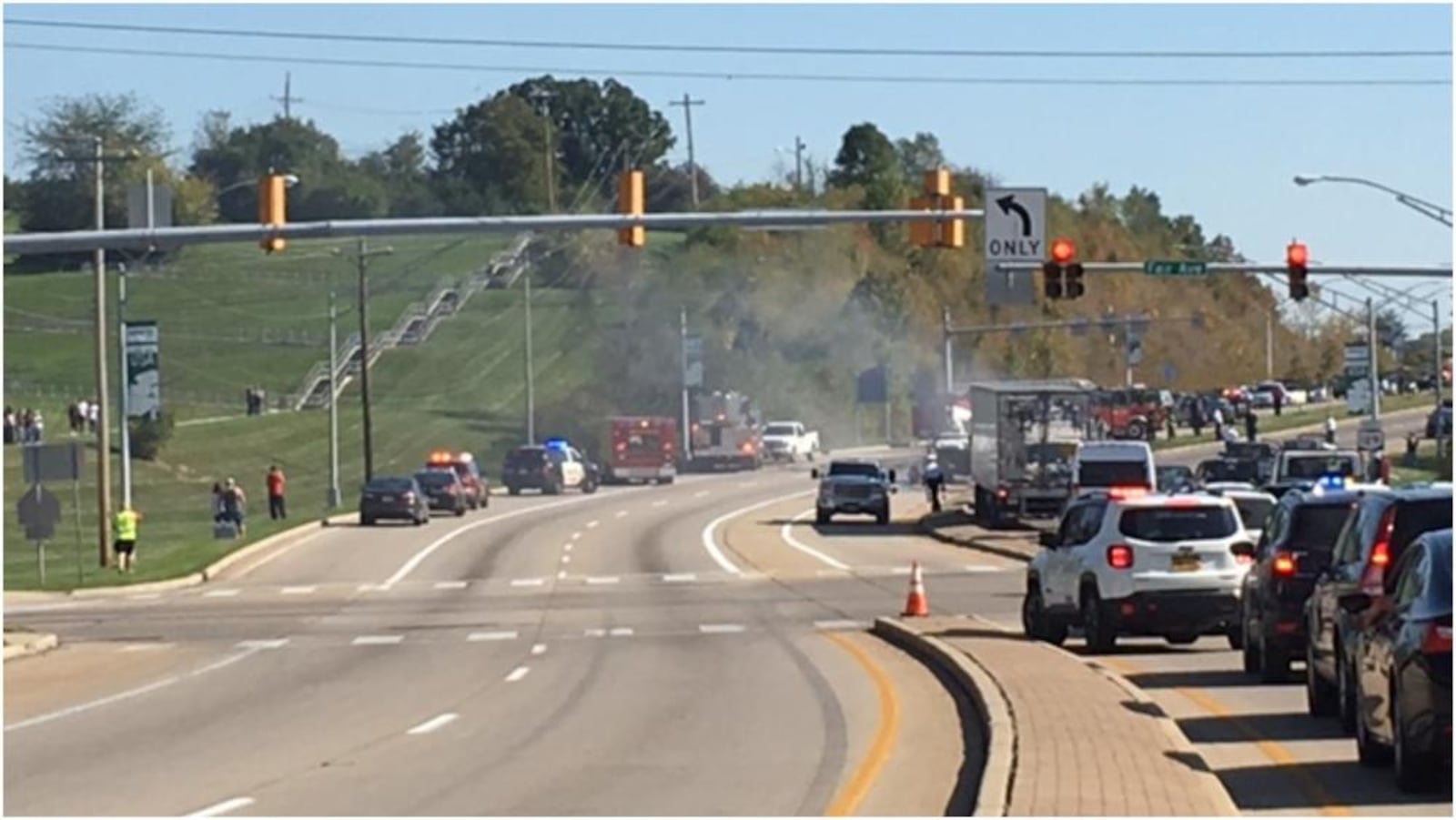 In October, a concrete bucket truck traveling west on Ohio 129 near Fair Avenue rear-ended the SUV driven by Deanna Gilreath. Gilreath’s Jeep Liberty burst into flames and the 58-year-old Hamilton woman was killed at the scene. The driver of the concrete bucket truck, Tracy Moore, did not have a valid operator’s license, according to the police report. LAUREN PACK/STAFF