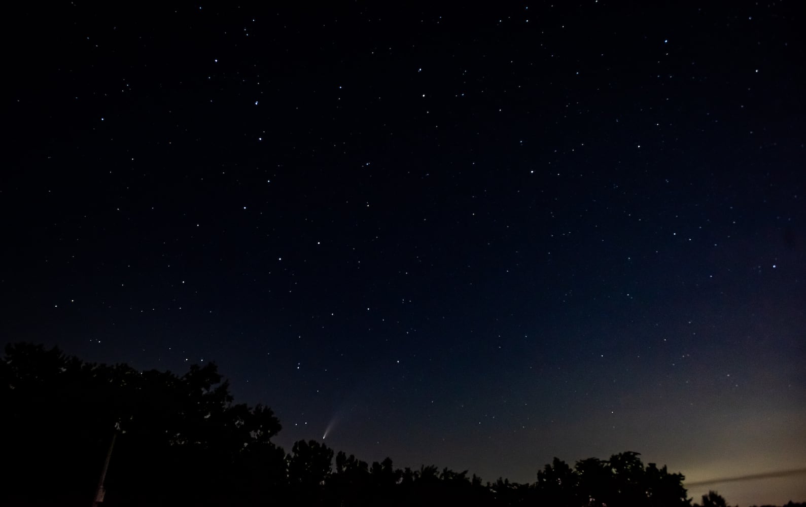 NEOWISE comet visible in the night sky