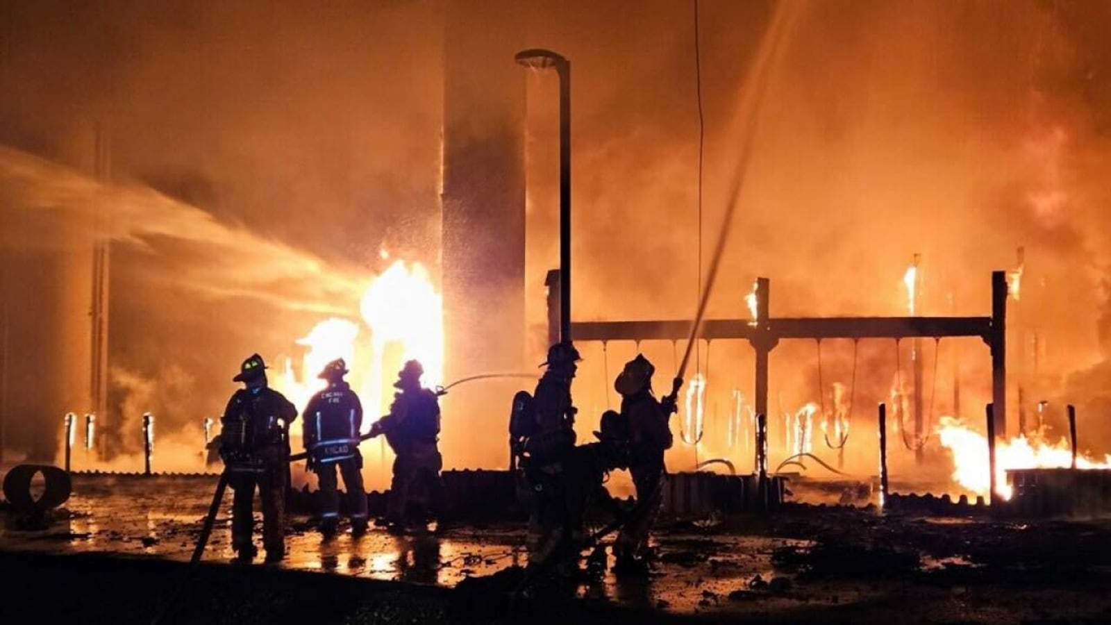 The Big Mac Bridge was severely damaged  Nov. 1, 2024, after a playground at Sawyer Point Park beneath the bridge caught fire and burned for hours in a blaze that was large and hot enough to warp steel beams. CINCINNATI FIRE DEPARTMENT