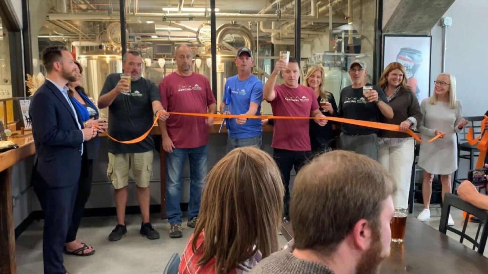 Hamilton's Municipal Brew Works held the gran opening for its second location at Spooky Nook's conference center on Oct. 1, 2022. JAKE RYLE/WCPO