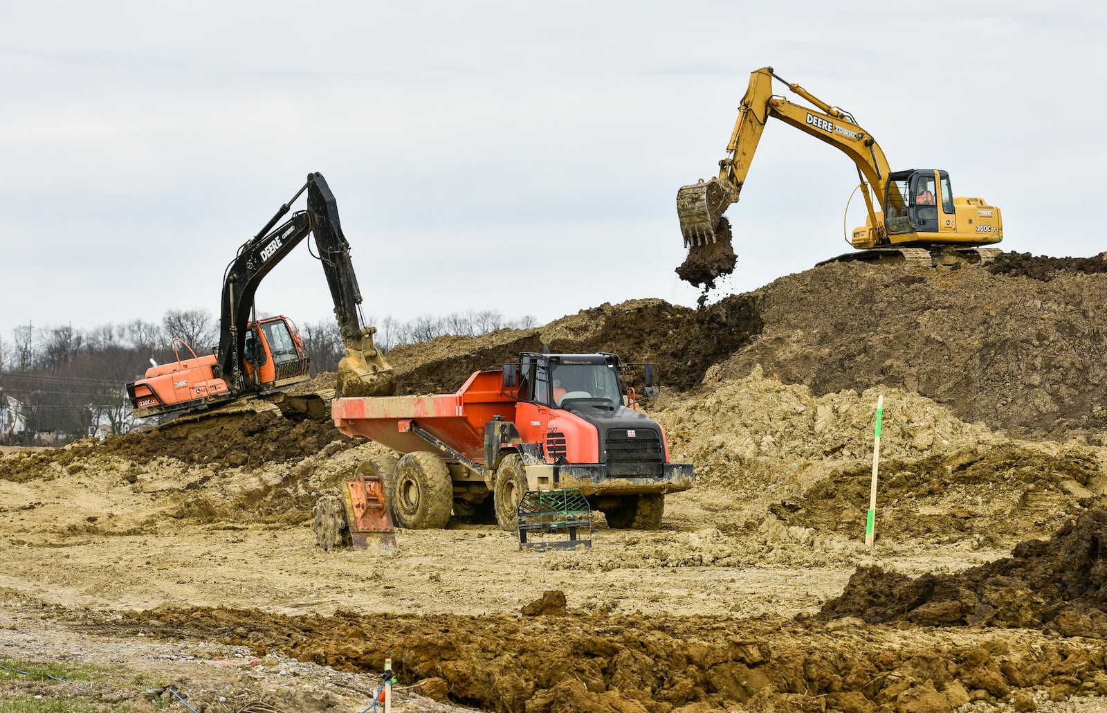 Construction work continues for a new Kroger location along Ohio 747 just south of Tylersville Road Monday, March 5, in West Chester Township. NICK GRAHAM/STAFF