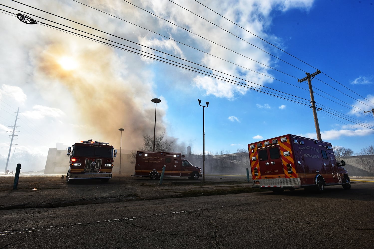 PHOTOS: Large fire at old Middletown Paperboard building on New Year’s Day