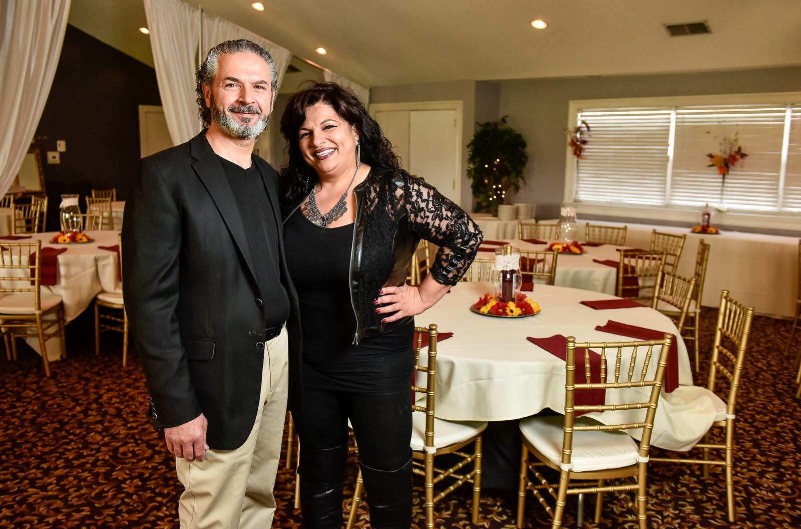 Hatem Shteiwi, left, and business partner Rania Shteiwi have opened Vue 791 Bistro & Banquets at Forest Hills Country Club on 4th Avenue in Middletown. The restaurant is open to the public and the hall area can be rented out for weddings or other special occasions. NICK GRAHAM/STAFF