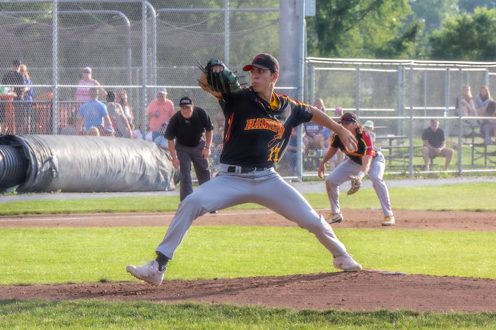 Sebastian Gongora, of the Hamilton Joes, pitches in the 2021 season. Photo courtesy of Hamilton Joes