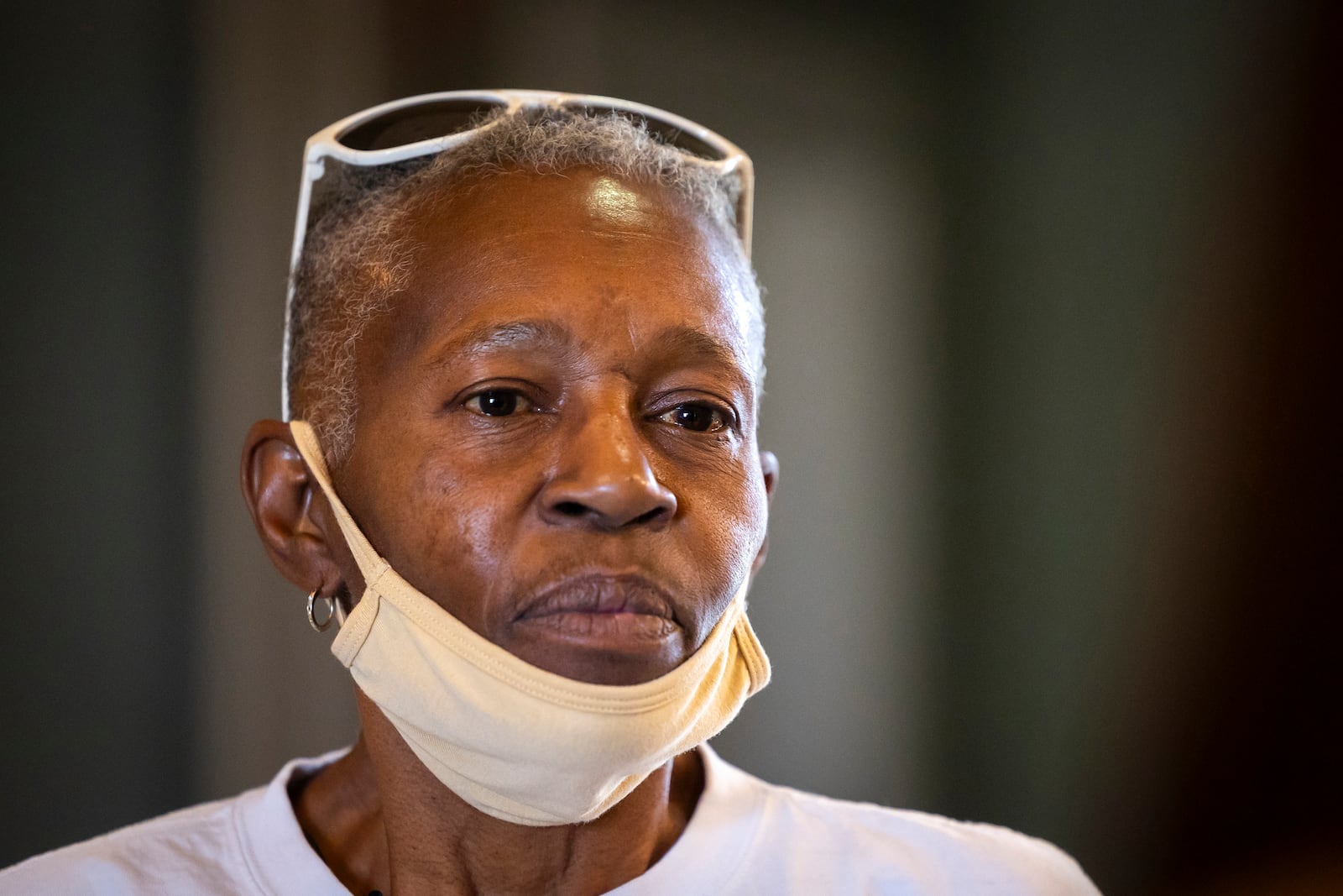 Sharon Burks remembers surviving without power after Hurricane Beryl during an interview at Commons of Grace Senior on Wednesday, Sept. 25, 2024, in Houston. (AP Photo / Annie Mulligan)