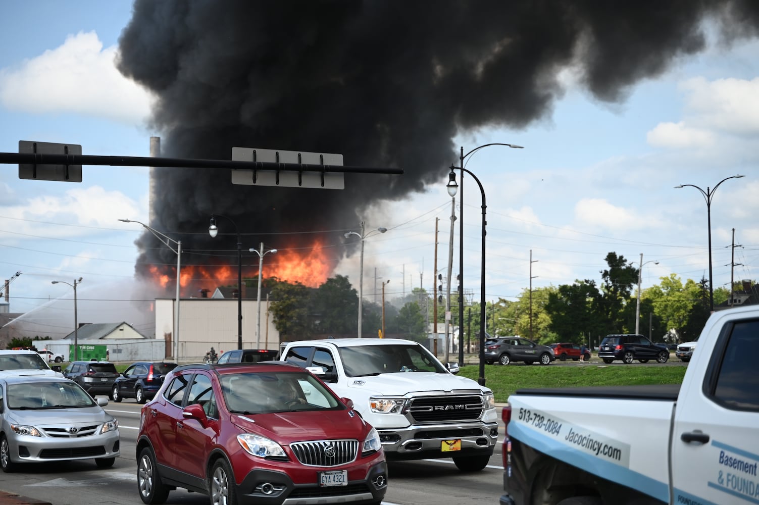 Fire destroys former Beckett Paper office building in Hamilton