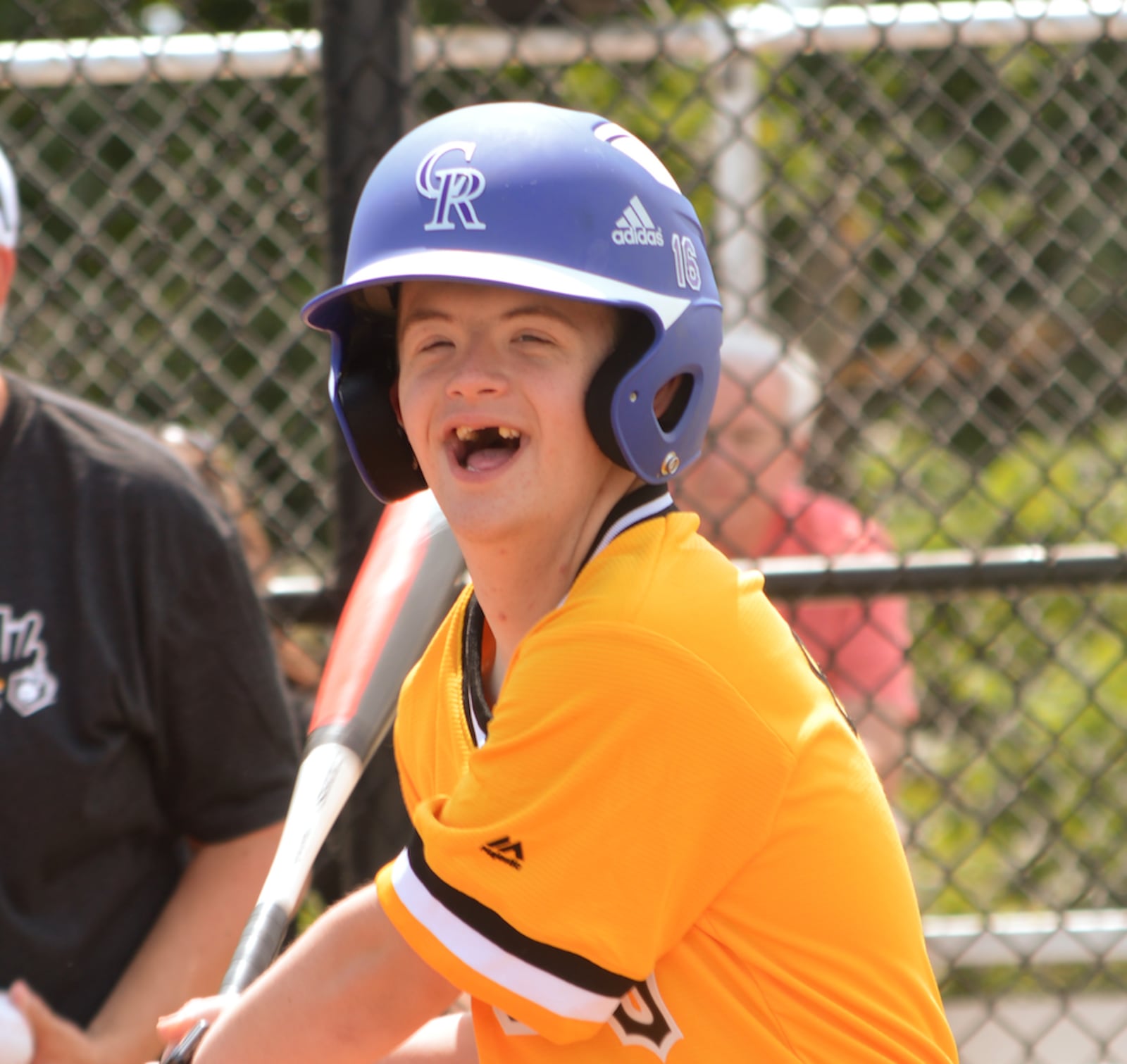 Pictured is Matthew Bishop, a player at the Miracle League of the South Hills in suburban Pittsburgh. The MLSH organization will travel to Fairfield on July 23 to play in the inaugural Miracle Series at The Joe Nuxhall Miracle League Fields. PROVIDED/MIRACLE LEAGUE OF THE SOUTH HILLS