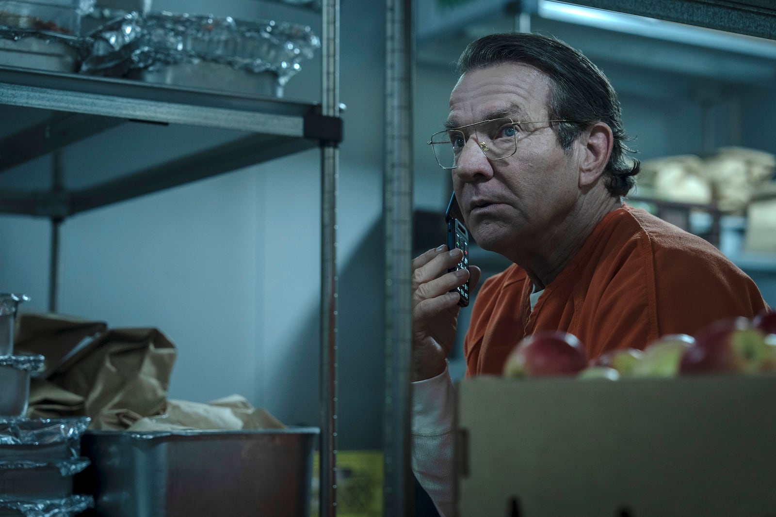 This image released by Paramount+ shows Dennis Quaid in a scene from the series "Happy Face." (Ed Araquel/Paramount+ via AP)