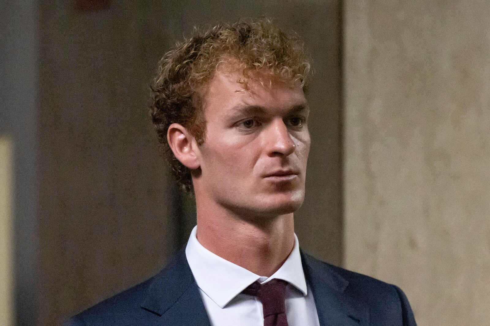 Daniel Penny leaves the courtroom for a lunch break in New York, Monday, Nov. 18, 2024. (AP Photo/Yuki Iwamura)