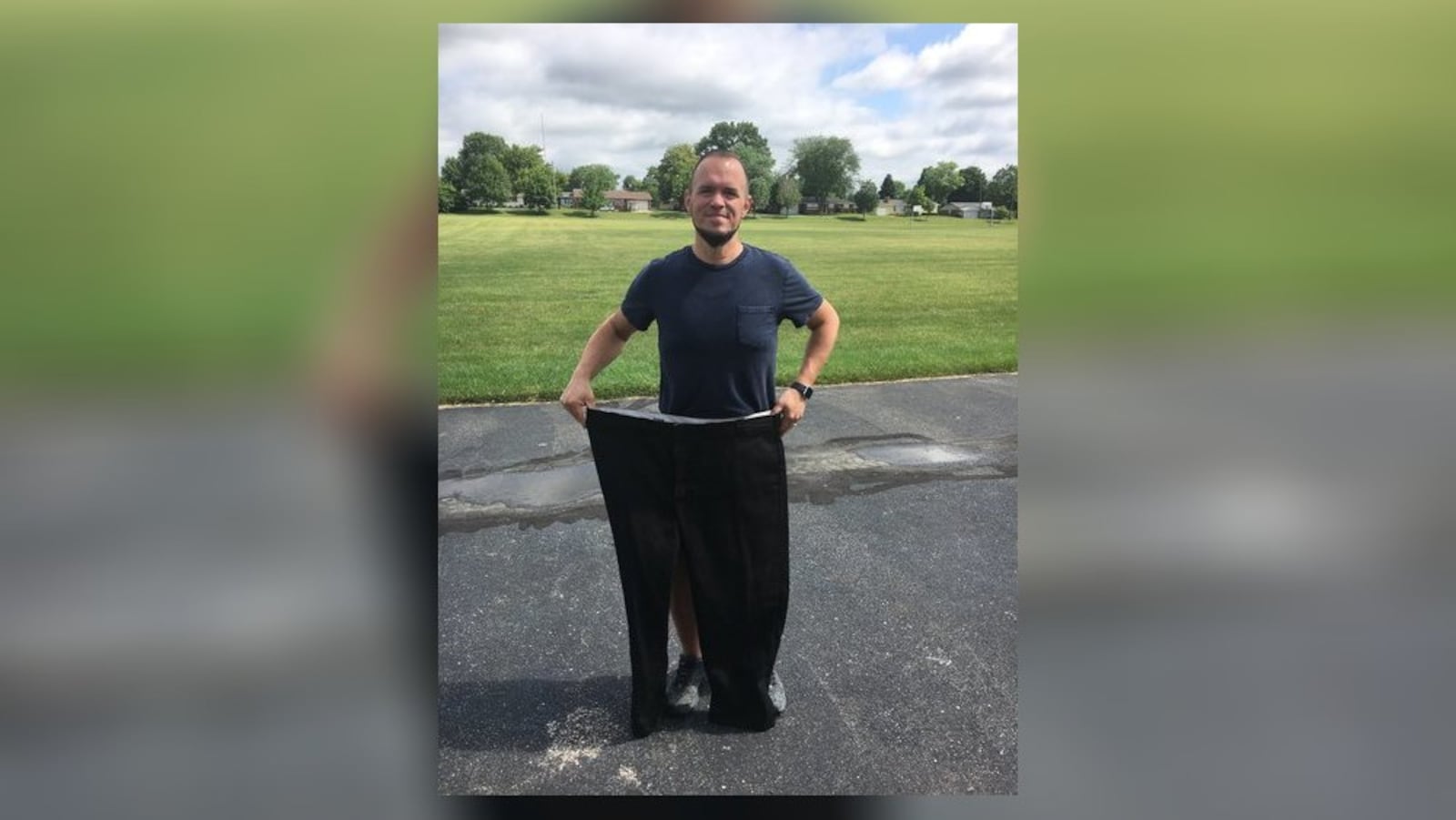 Middletown resident Kent Keller II’s weight loss of 200 pounds started with the simplest of lifestyle changes: Replace Mountain Dew with water and walk one mile every day. RICK McCRABB/STAFF