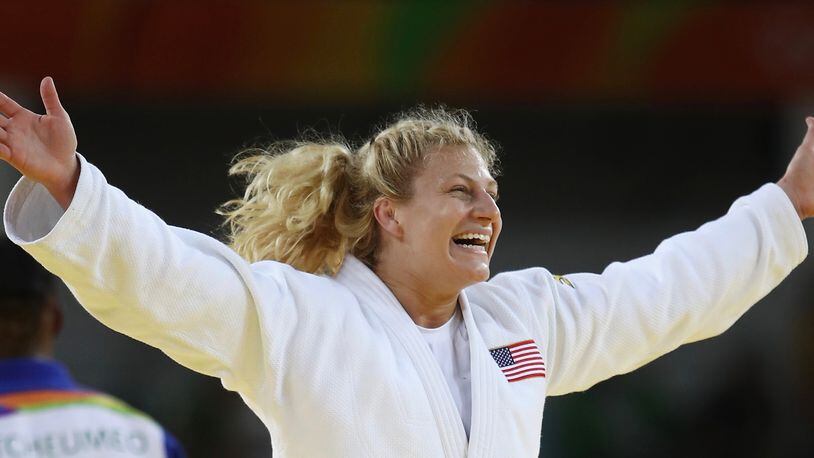 Kayla Harrison, of Middletown, a two-time Olympic gold medalist, was scheduled to fight tonight, but the bout was cancelled when her opponent was hospitalized due to dehydration, according to news reports. (Photo by Julian Finney/Getty Images)