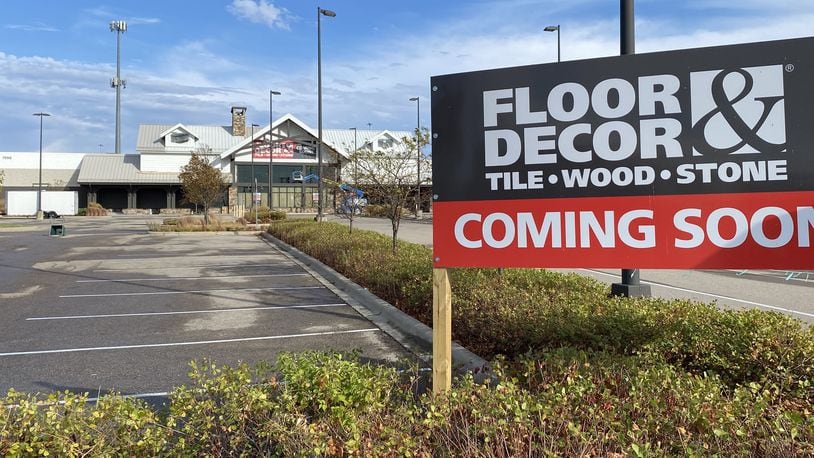 A massive, once-abandoned Butler County outdoors store is being transformed into a giant one specializing in decorating the indoors. The former Cabela’s mega-store near the Interstate 75 and Liberty Way interchange is in the middle of a makeover to become southwest Ohio’s second Floor & Decor store. (Photo by Michael D. Clark/Journal-News)