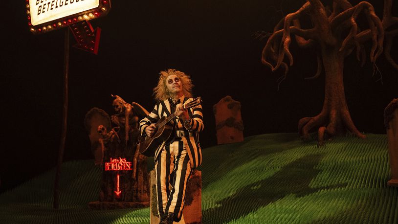 This image released by Warner Bros. Pictures shows Michael Keaton in a scene from "Beetlejuice Beetlejuice." (Parisa Taghizadeh/Warner Bros. Pictures via AP)