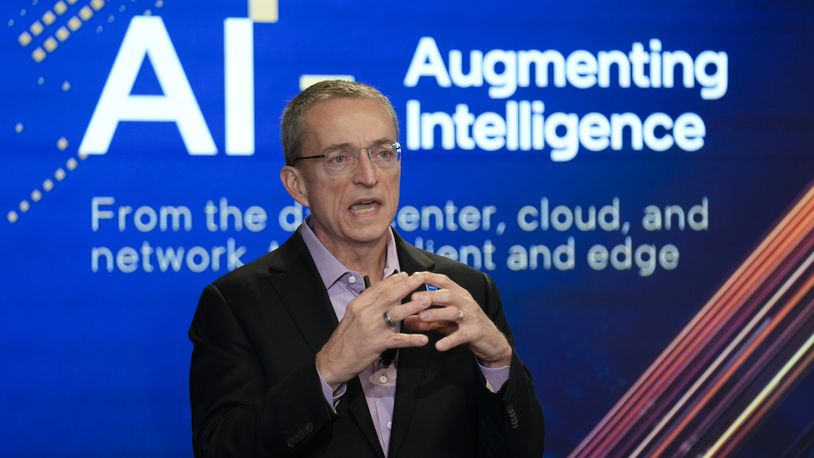 FILE - Intel CEO Pat Gelsinger speaks during an event called AI Everywhere in New York, Thursday, Dec. 14, 2023. (AP Photo/Seth Wenig, File)