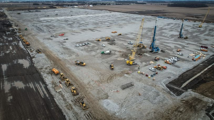 The new joint venture Honda/ LG Energy Solution EV Battery Plant near Jeffersonville is the size of 78 football fields and will employ over 2,000 people. JIM NOELKER/STAFF